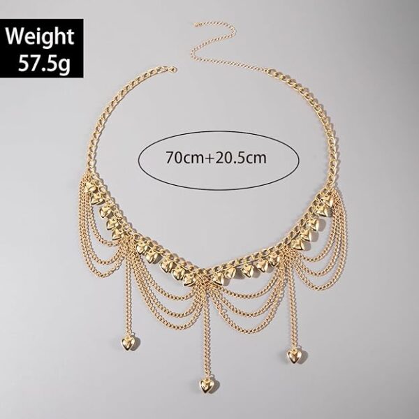 Shining Diva Fashion Stylish Waist Belt Belly Chain for Women and Girls Sexy Hip Dresses Western Kamarbandh Saree Kamar Band Bandh Kamarband Adjustable Body Chains Multilayered Bikini Jewelry Kamarchain Beach Wear - Image 2