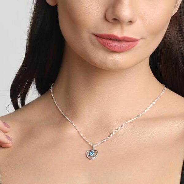 CLARA 925 Sterling Silver Heart Pendant Necklace | with or Without Chain | Gift for Women and Girls - Image 4