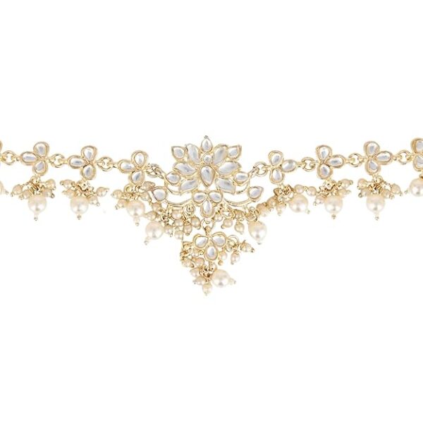 I Jewels Traditional Gold Plated Adjustable Kundan Pearl Payal Anklets Jewellery for Women - Image 4