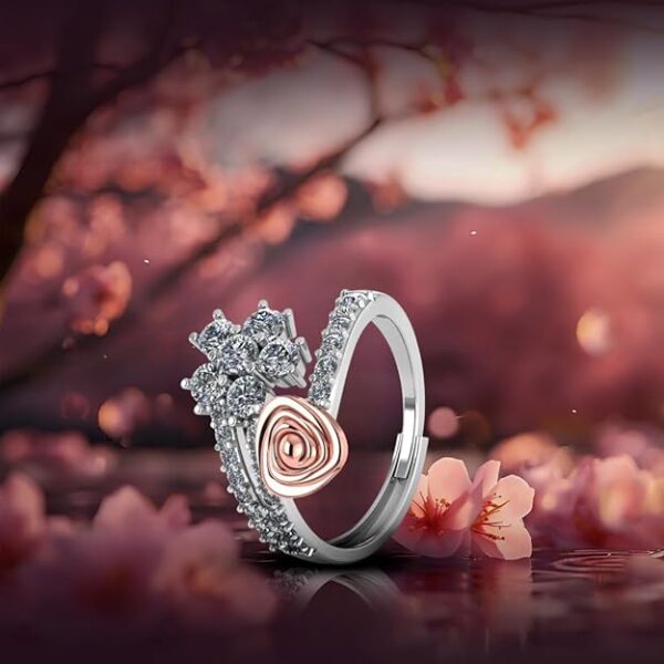 Miss Highness 925 Pure Silver Rose Flower Special Ring | Rings for Ladies and Girls | Gift for Women | With Certificate of Authenticity and 925 Stamp - Image 6
