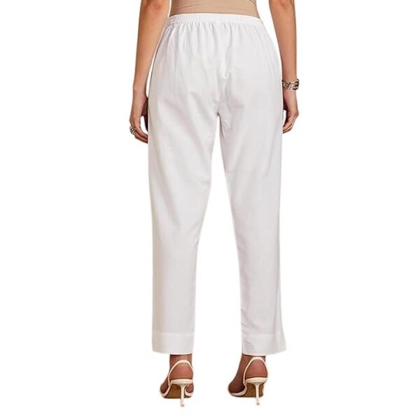Anant Infinity Women's Slim Fit Mid Rise Trouser | Women's Cotton Trousers | Women Regular Fit Elastic Waist Full Length Cotton Formal Trouser for Casual Wear, Office Wear - Image 4