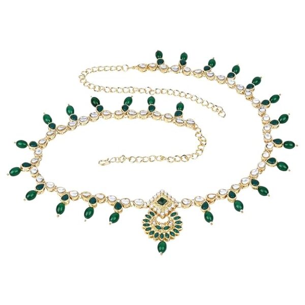 I Jewels Gold Plated Traditional Ethnic Kundan & Stone Adjustable Kamarband/Belly Chain/Kandora/Waist Belt For Women (B056G)