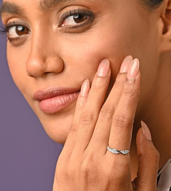 Clara Pure 925 Sterling Silver Minimal Office wear Finger Ring with Adjustable Band | Gift for Women Girls Wife Girlfriend | Multiple Design Options - Image 3