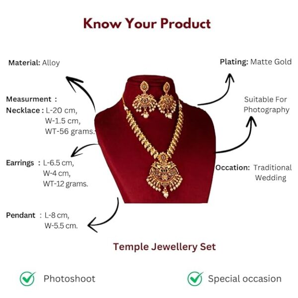 Sasitrends Classic Matte Gold Plated Necklace Set - Image 6