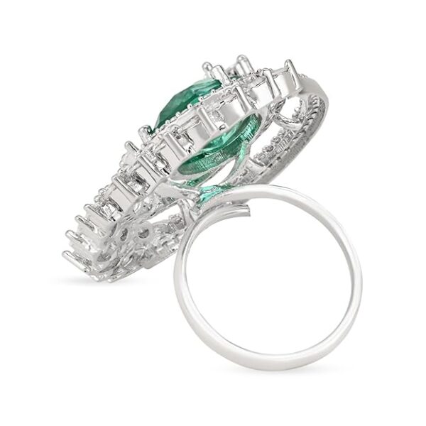 I Jewels Valentines Special Stylish Latest Fashion American Diamond Cubic Zirconia Adjustable Brass Finger Ring For Women/Girls (FL247) - Image 3