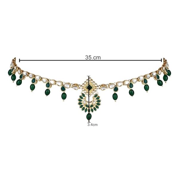 I Jewels Gold Plated Traditional Ethnic Kundan & Stone Adjustable Kamarband/Belly Chain/Kandora/Waist Belt For Women (B056G) - Image 2