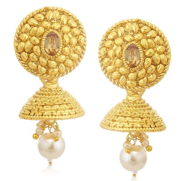 Sukkhi Classic LCT Gold Plated Wedding Jewellery Pearl Long Haram Necklace Set For Women (N83782) - Image 2