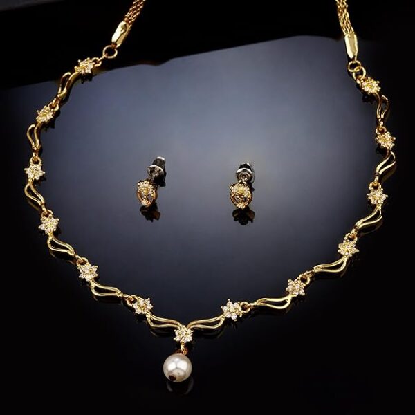 Estele Gold Plated Austrian Crystals Jewellery Set for Women - Image 5
