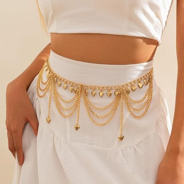 Shining Diva Fashion Stylish Waist Belt Belly Chain for Women and Girls Sexy Hip Dresses Western Kamarbandh Saree Kamar Band Bandh Kamarband Adjustable Body Chains Multilayered Bikini Jewelry Kamarchain Beach Wear - Image 6