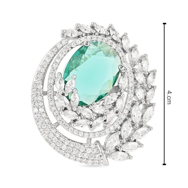 I Jewels Valentines Special Stylish Latest Fashion American Diamond Cubic Zirconia Adjustable Brass Finger Ring For Women/Girls (FL247) - Image 2