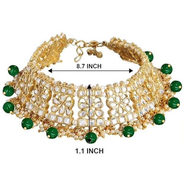 I Jewels Gold Plated Bridal Kundan Anklets for Women - Image 2