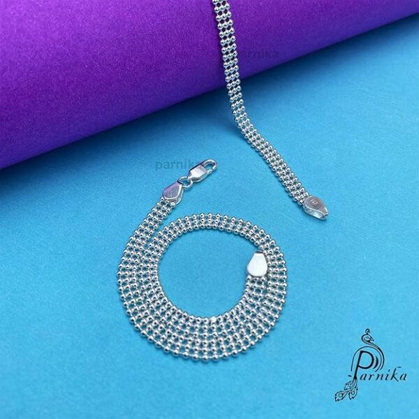 Parnika (Formerly MJ Trendy Flexible Silver Payal (Anklets) in Pure 92.5 Sterling Silver for Girls/Women | Gift for Women and Girls | With Certificate of Authenticity | - Image 4