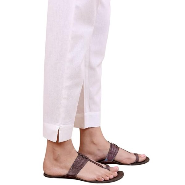 Anant Infinity Women's Slim Fit Mid Rise Trouser | Women's Cotton Trousers | Women Regular Fit Elastic Waist Full Length Cotton Formal Trouser for Casual Wear, Office Wear - Image 3