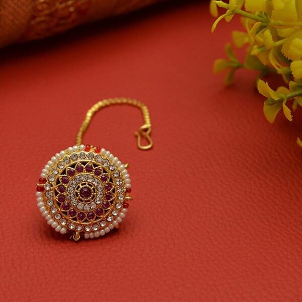 JEWELOPIA Maang Tikka Borla for Women & Girls - Image 5