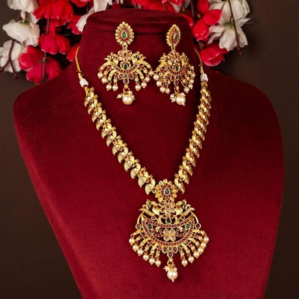 Sasitrends Classic Matte Gold Plated Necklace Set - Image 5