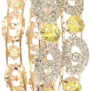 LAVAZZA Rose CZ Amercian Diamond Alloy Metal Bangles Premium Kada Set For Women & Girls | Latest Women's Kangan Stylish | Trendy Girl's Bangles Bracelet | Rose Gold Bangles Diamond- Set of 2 Bangles